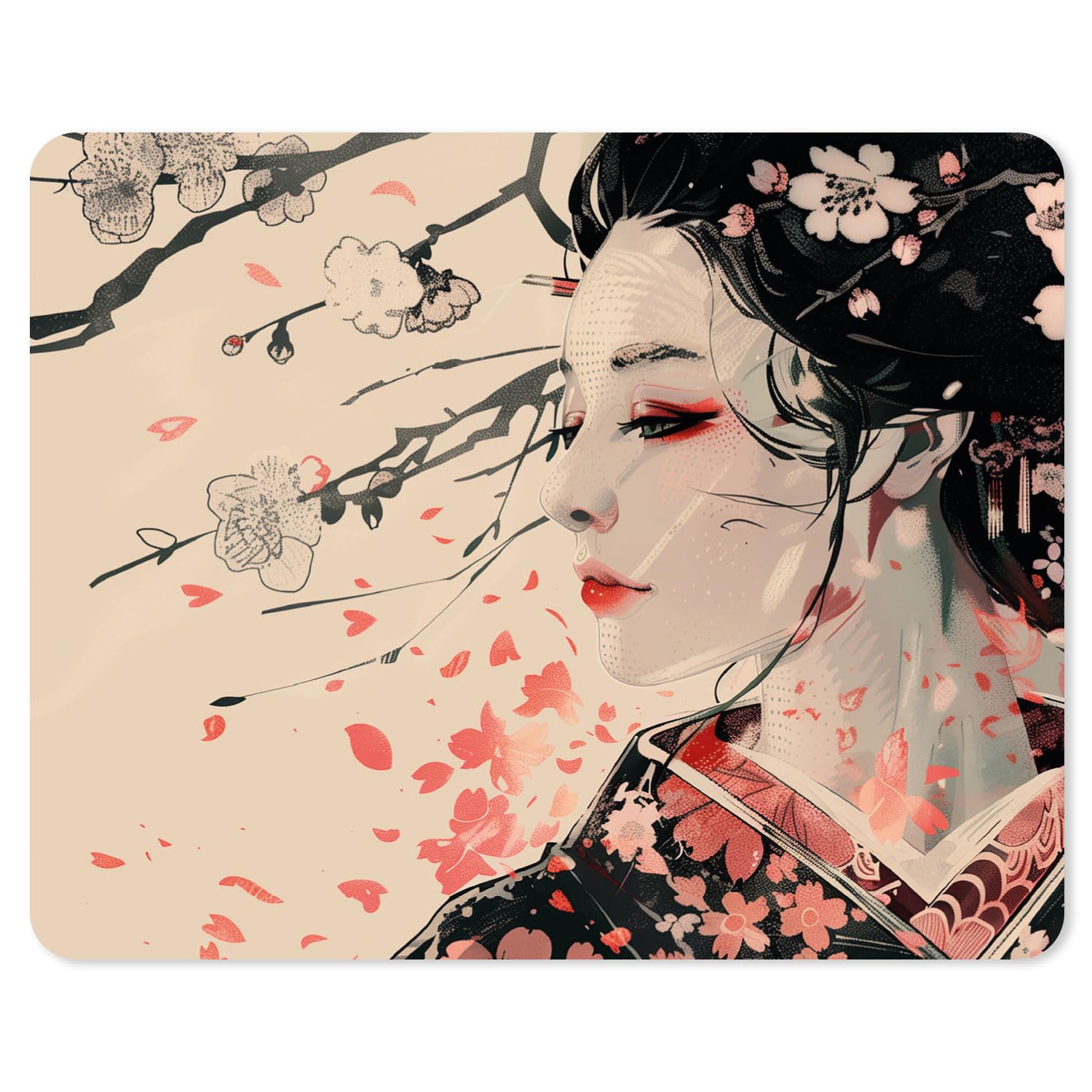 younikat Mauspad mit Japan Motiv I 24 x 19 cm I Mousepad in Standard-Größe I rutschfest I Kirschblüten I dv1524