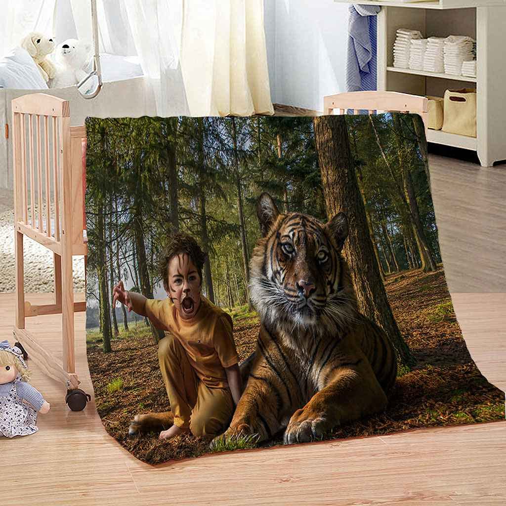 Couverture microfibre douce tigre plaid 3D de qualité supérieure