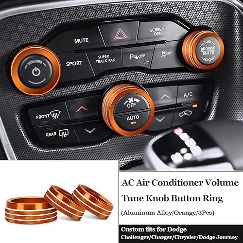 Miniatura 10 de Fundas de perilla de control de clima para accesorios Challenger 2015-2023 2024, para Dodge Charger 2015-2023 2024, para Dodge Chrysler 300300s