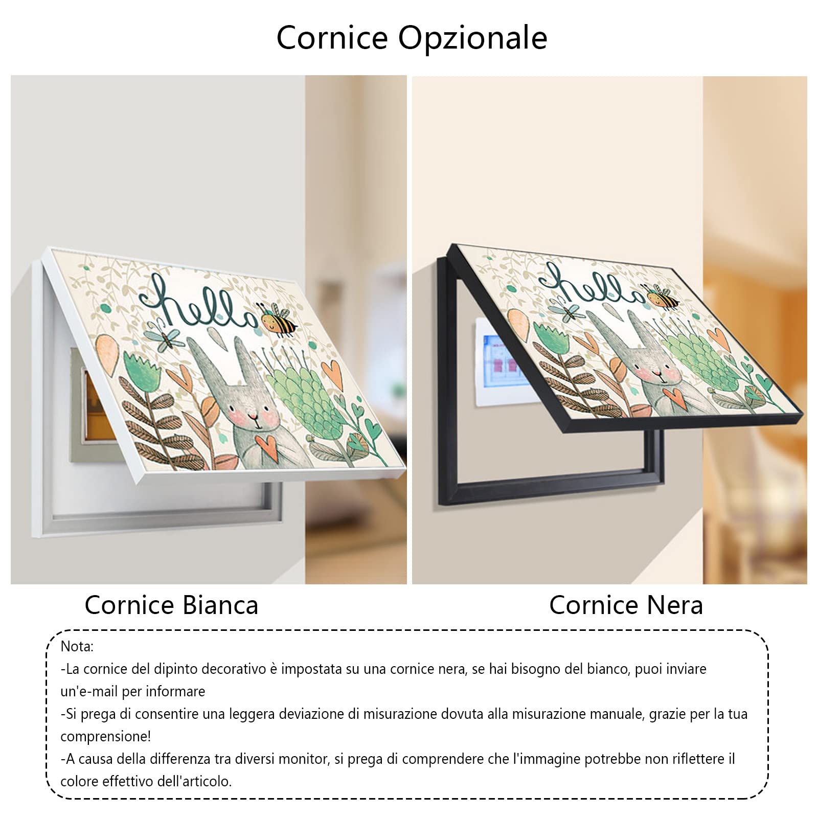 Pintura decorativa de caja de distribución, Cubierta del panel eléctrico Marco de la cubierta Cubierta decorativa con tapa Caja Caja de distribución del mostrador Ocultar pinturas Decoración Cubierta