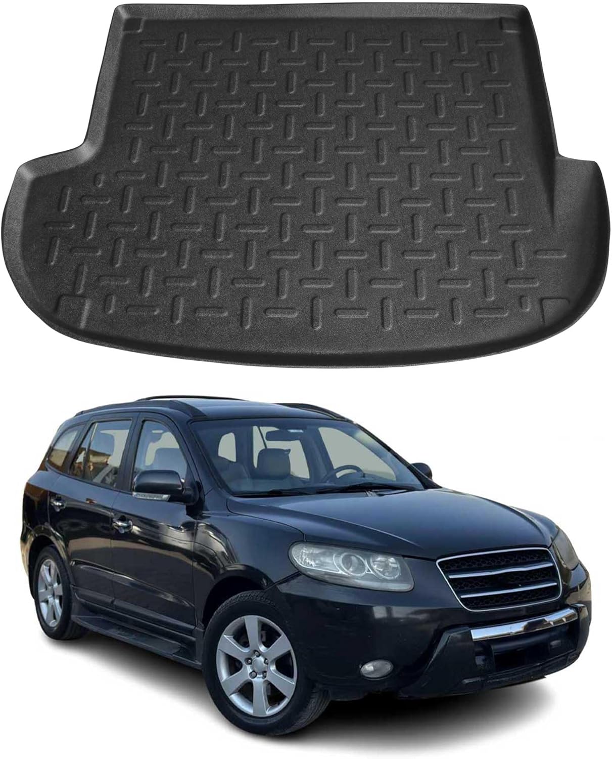 OMAC Cargo Mats Liner for Hyundai Santa Fe 2007-2012 Black All-Weather TPE