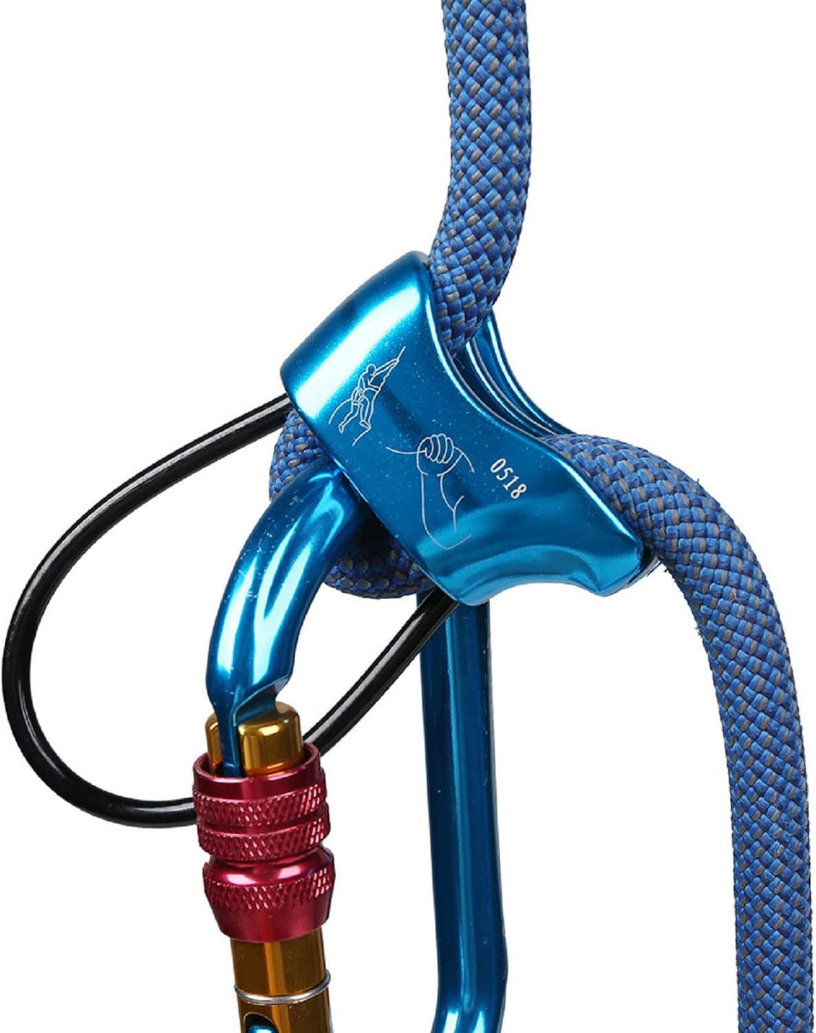 25KN Rappel ATC Belay Device Aluminum V-grooved Rock Climbing Rappelling Descender Safety Equipment (Purple) : Sports & Outdoors