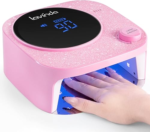 Miniatura 15 de Lámpara de uñas UV de 54 W, lámpara de uñas UV LED inalámbrica para esmalte de uñas de gel, secadora de uñas UV recargable con 4 temporizadores
