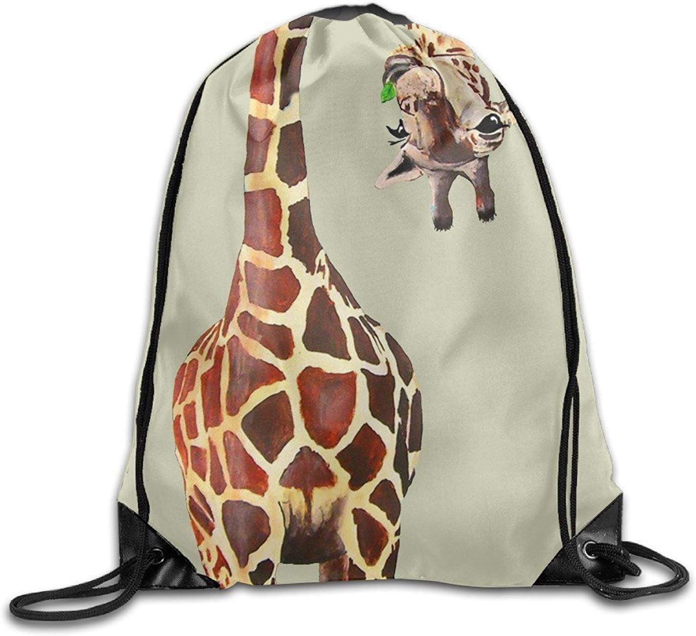 Yesliy Drawstring Backpack Giraffe Print Rucksack Shoulder Bags Gym Bag 17"x12"