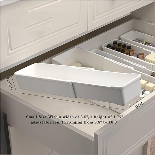 Miniatura 4 de Organizador de cajones de cocina, paquete de 4 bandejas organizadoras de cajones expandibles, contenedores ajustables para cajones de utensilios