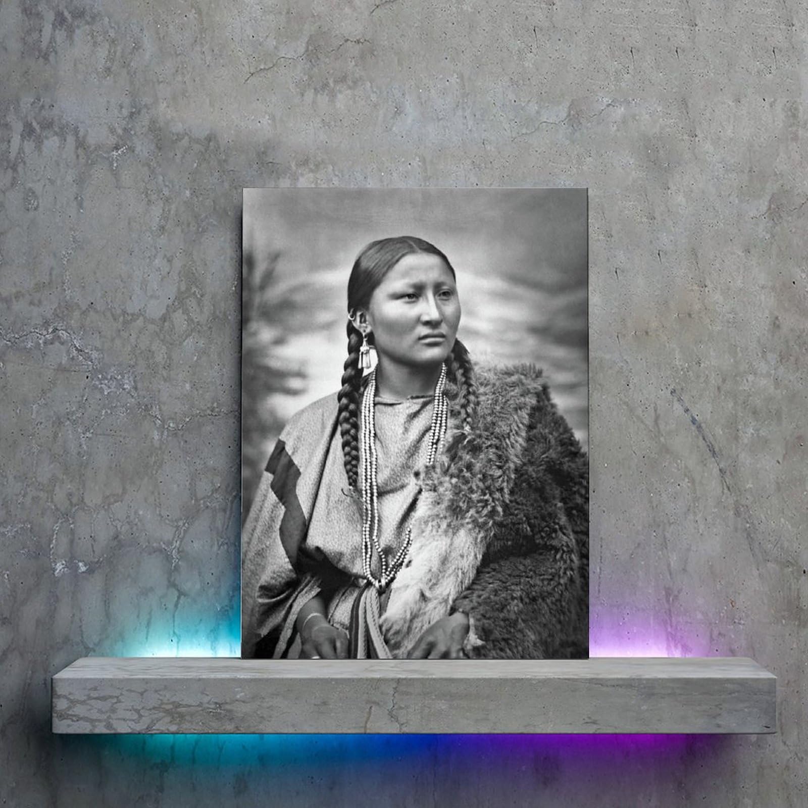 Posters Native American Women's War Chief Wall Art Vintage