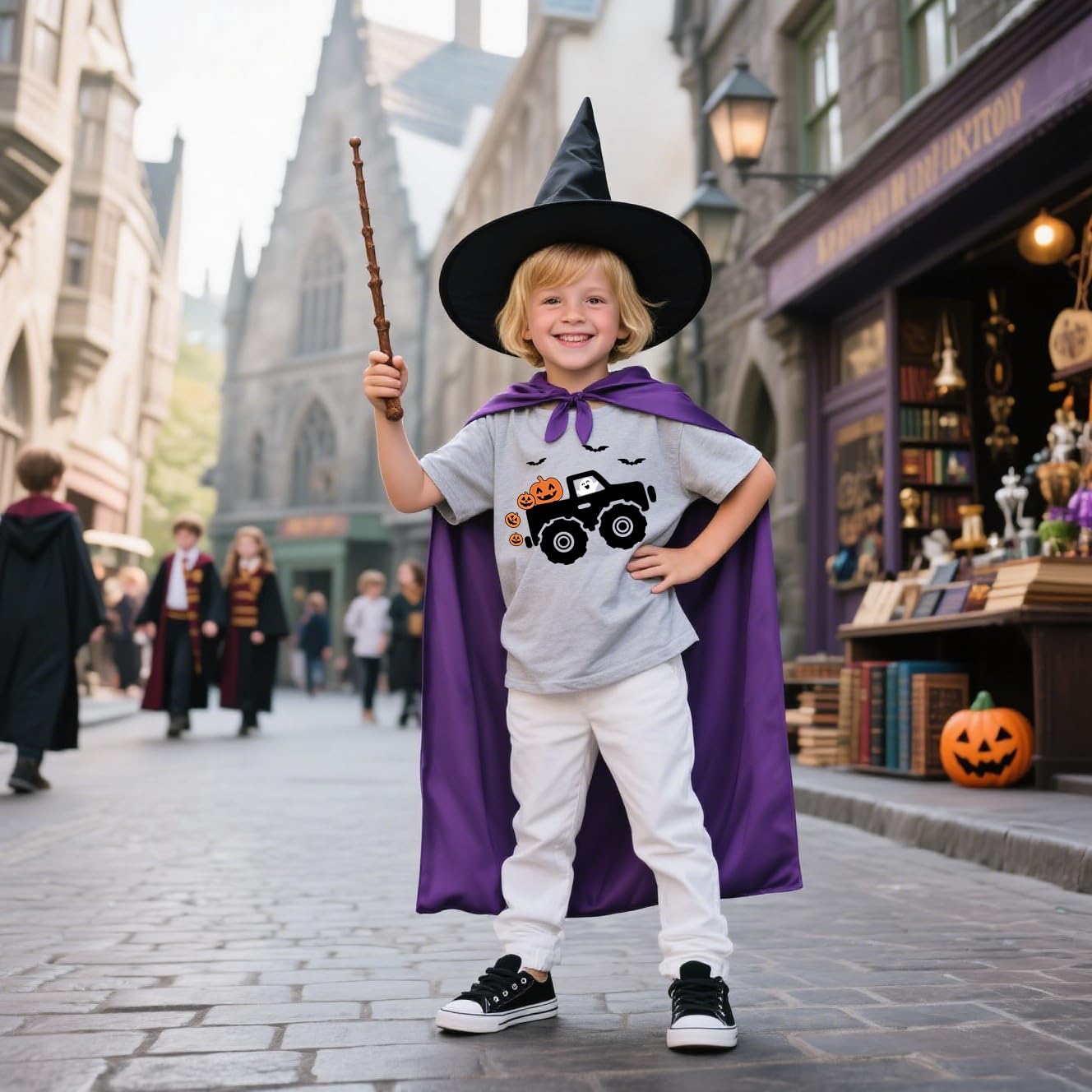 Boys Girls Halloween Shirts Baby Toddler Short Sleeve Monster Truck Ghost Pumpkin Tee Tops T-Shirts 2-7 Years - Image 4