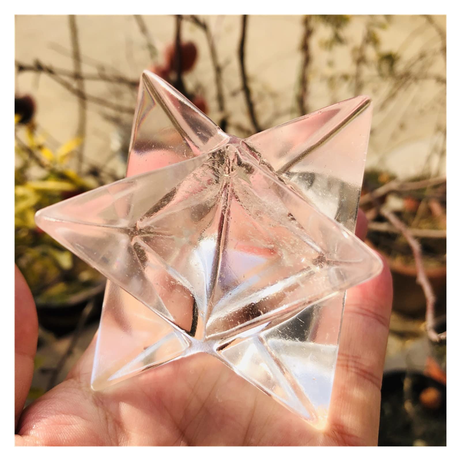 55-60 mm Naturkristall Merkaba Pendel Kristallsteine ​​Merkaba Sterne Mineralien Dekoration Voller Textur