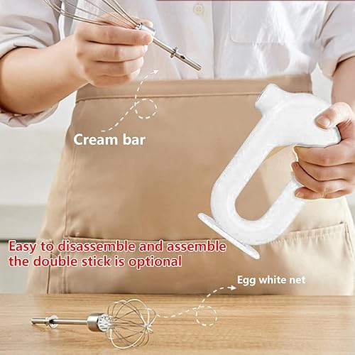 Miniatura 5 de Batidora de mano eléctrica, batidora de mano con carga USB, mezclador eléctrico de mano adecuado para batir claras de huevo/masa de pastel/crema,