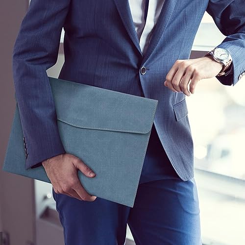 Miniatura 7 de Classycoo - Carpeta de archivos de documentos, impermeable, de piel sintética, tamaño A4, organizador de archivos, estuche de almacenamiento de