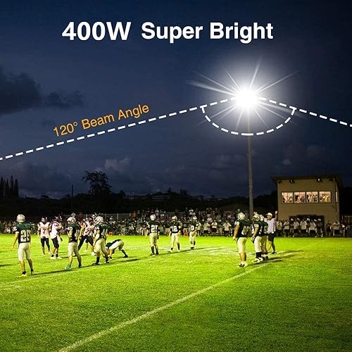 Miniatura 2 de Luces de inundación LED de estadio de 400 W para exteriores (equivalente a 2350 W), luces LED superbrillantes de 50000 lúmenes, 100-277 V, IP66,