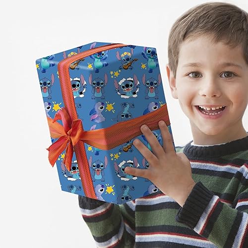 Miniatura 4 de EYQQM Papel de regalo, 2 rollos de 17 x 118 pulgadas, papel de regalo duradero, mini rollo de sorpresas, paquete de envoltura de regalo para