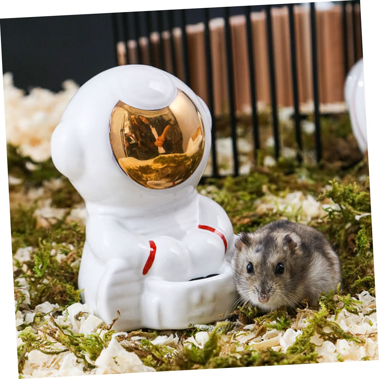 Nido para Hámster Serie Astronaut Comedero De para Hámster Bebedero para Bañera Temática para Escondite para Higiene Diaria De Tu Mascota