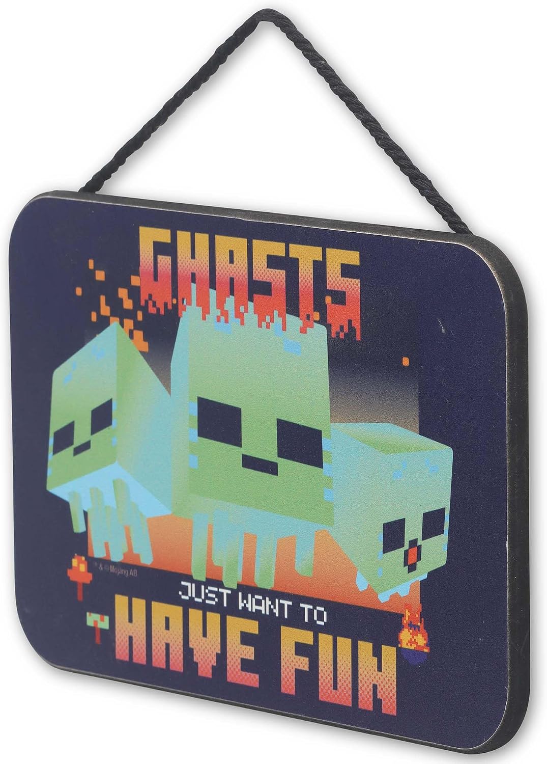 Minecraft Ghasts Just Want to Have Fun Hanging Wood Wall Decor image 2