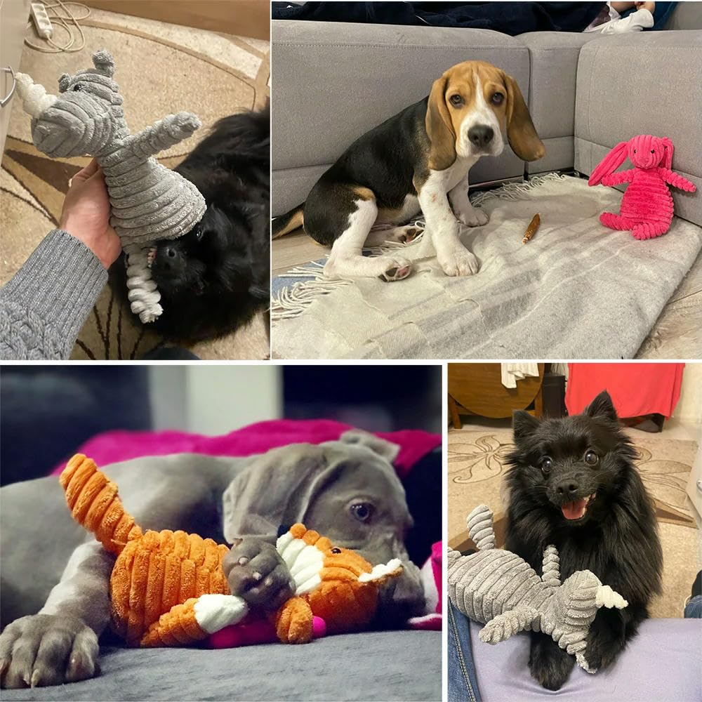 Giocattoli per Cani. Giocattoli for Cani, Peluche, a Forma di Animali, Resistenti al morso, con squittio, in Velluto a Coste, for l'addestramento di Animali Domestici, 2 Pezzi C(C)