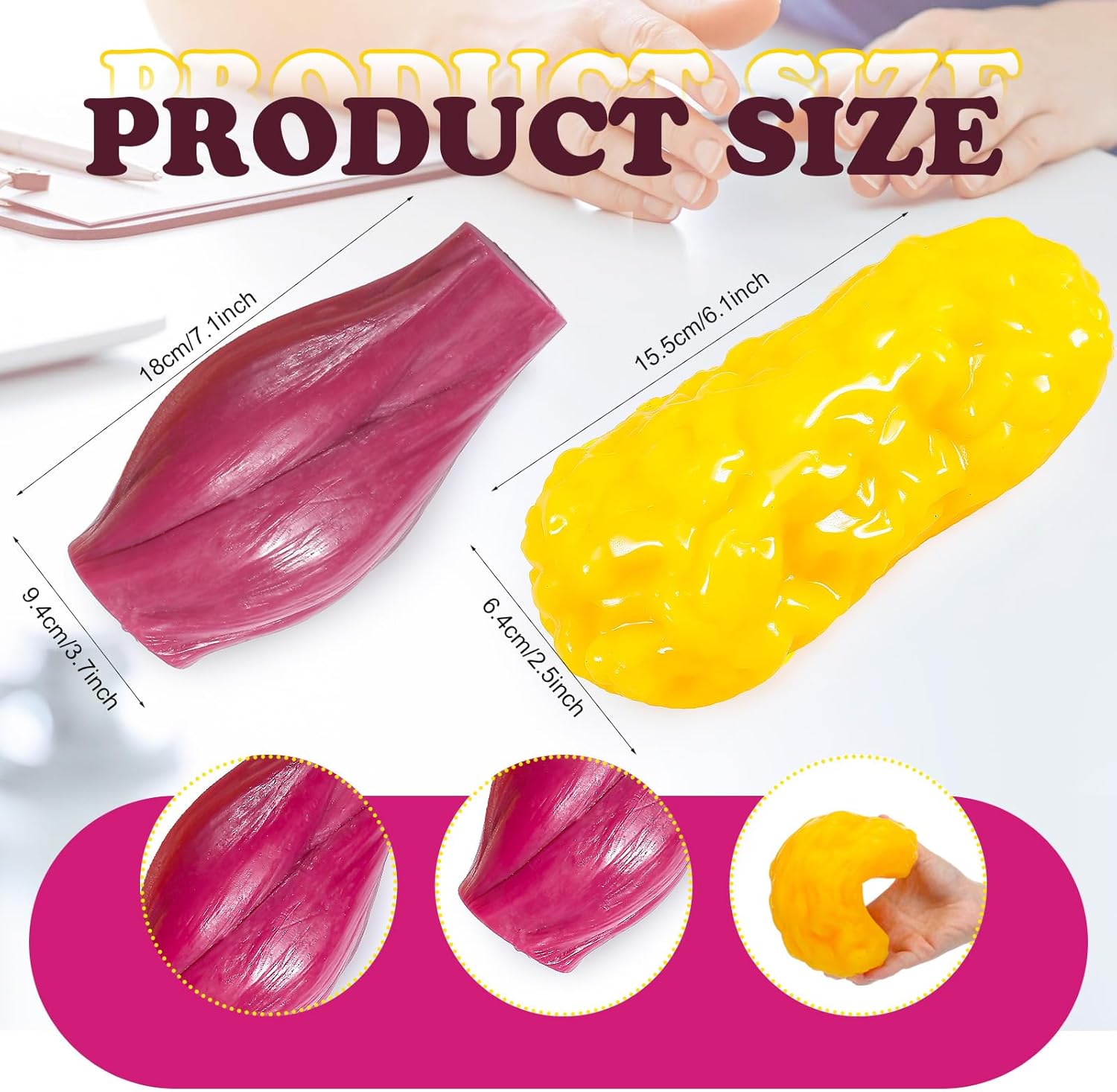 Chunful Human Body Muscle 0.8lb & Fat Replica1.3 lb with Display Base Realistic Anatomic Muscle Tissue & Fat Model Demonstration for Anatomy, Physiology, Science & Technology Students