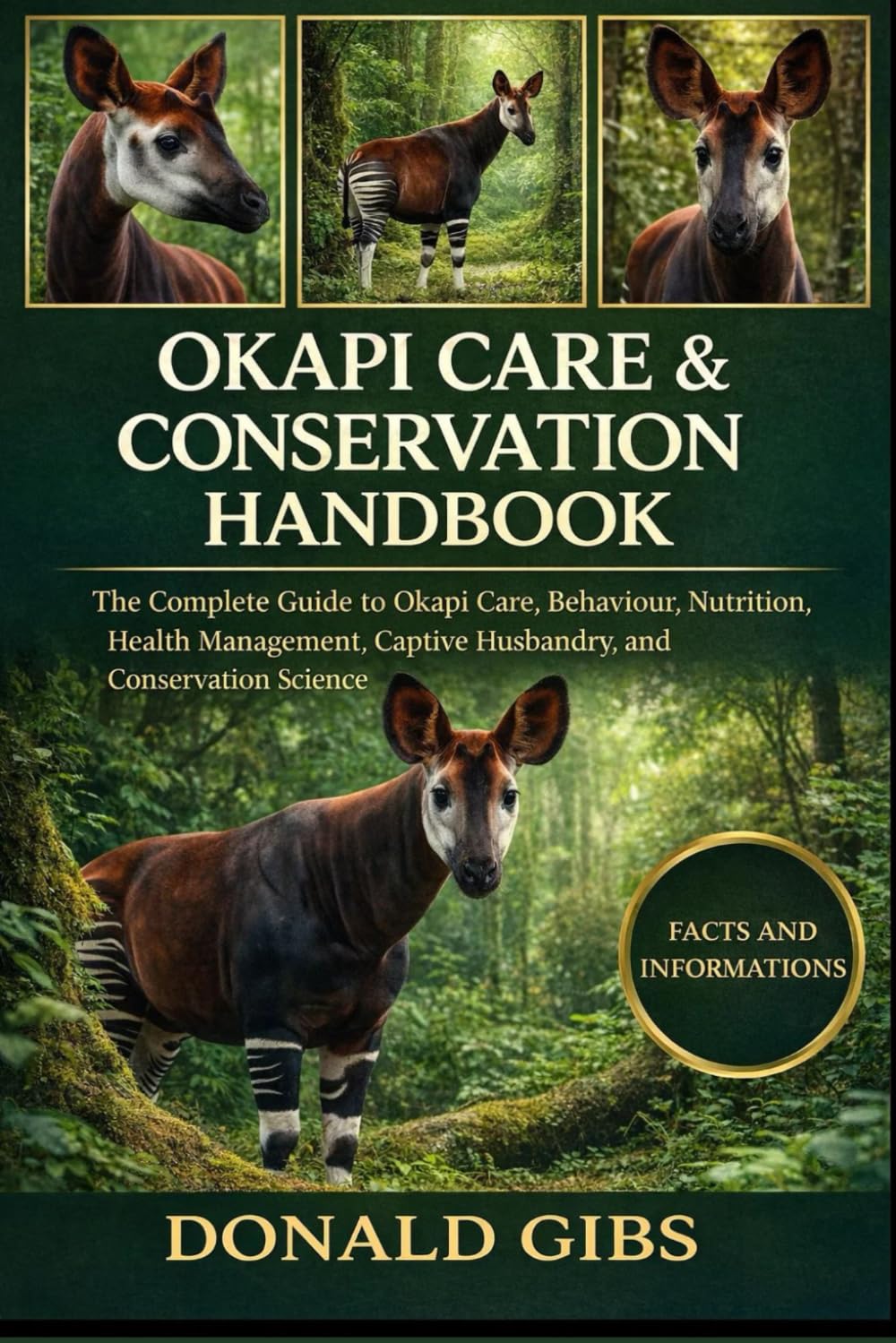 OKAPI CARE & CONSERVATION HANDBOOK: The Complete Guide to Okapi Care, Behaviour, Nutrition, Health Management, Captive Husbandry, and Conservation Science.