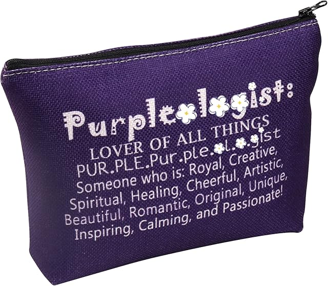Purple Zipper Pouch Purple Background Makeup Bag Lover of All Things Purple Gift Purple Designed Cosmetic Bag for Purple Lovers