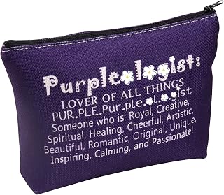 TSOTMO Purple Zipper Pouch Purple Background Makeup Bag Lover of All Things Purple Gift Purple Designed Cosmetic Bag for Purple Lovers (C.Purple Bag)