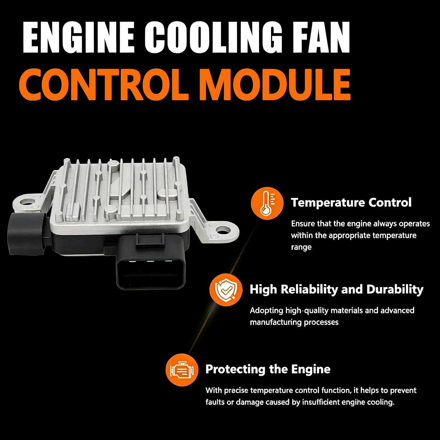 Engine Radiator Cooling Fan Control Module Compatible with 2017-2022 Hyundai Kona, Turbo, Ioniq, Sonata, Tucson & 2016-2022 Kia Optima, Seltos Replaces #25385D3500, 25385D5200, 25385D3000