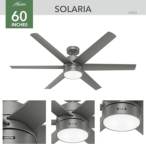 Miniatura 19 de Hunter Fan Company 59624 Solaria Ventilador de techo, 60, acabado negro mate Acabados en negro mate,Acabado plateado mate.