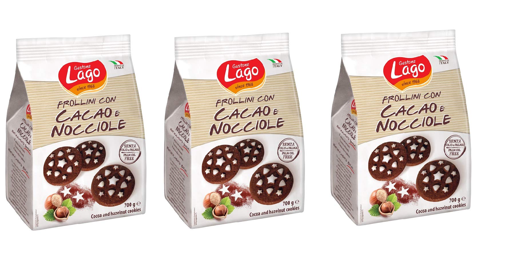 Gastone Lago Biscotti frollini al cacao e nocciole da 350 gr