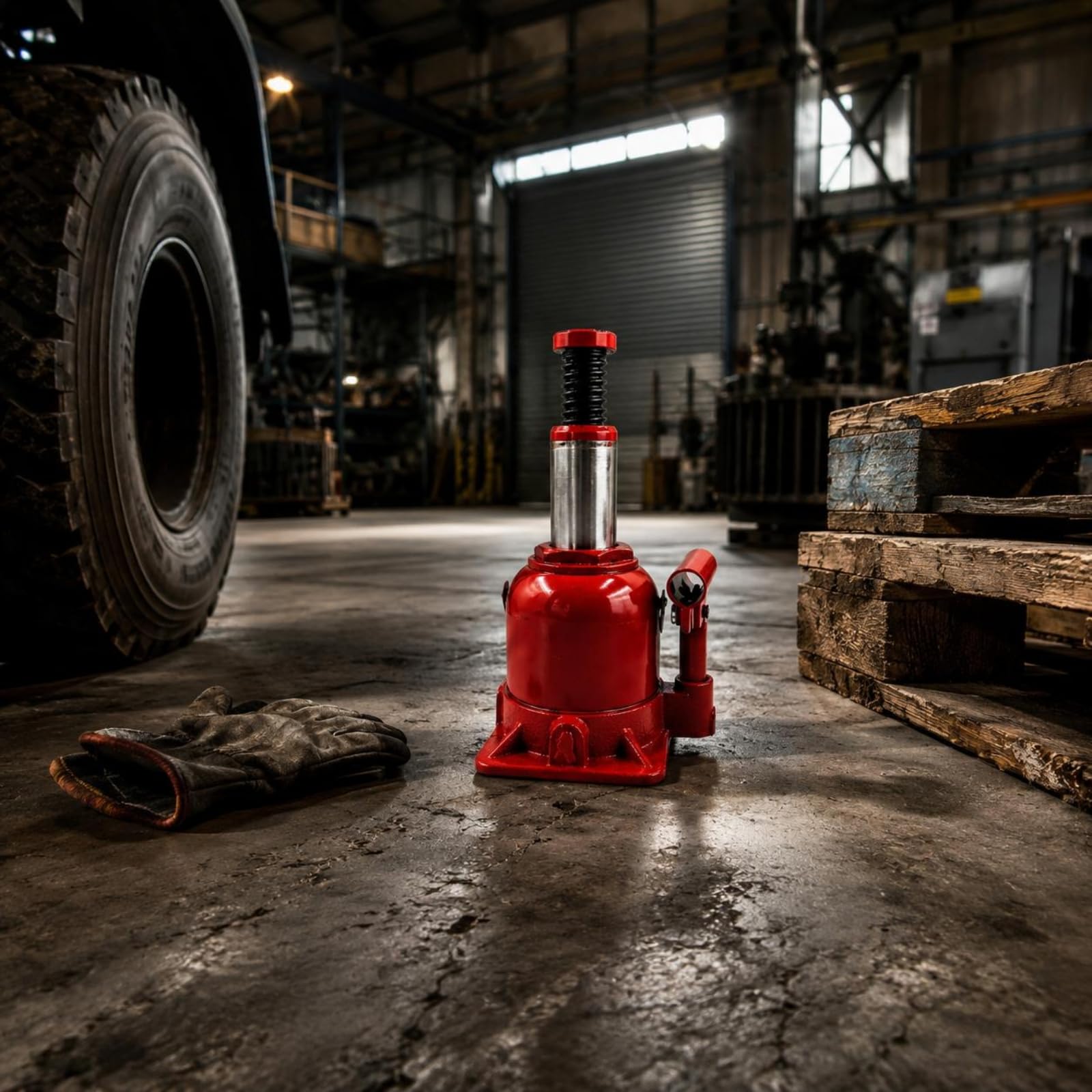 Cric Idraulico Bottiglia a Profilo Basso, Martinetto Idraulico A Bottiglia QYL10T, Altezza Minima 138mm, Corsa 70mm, Altezza Massima 248mm