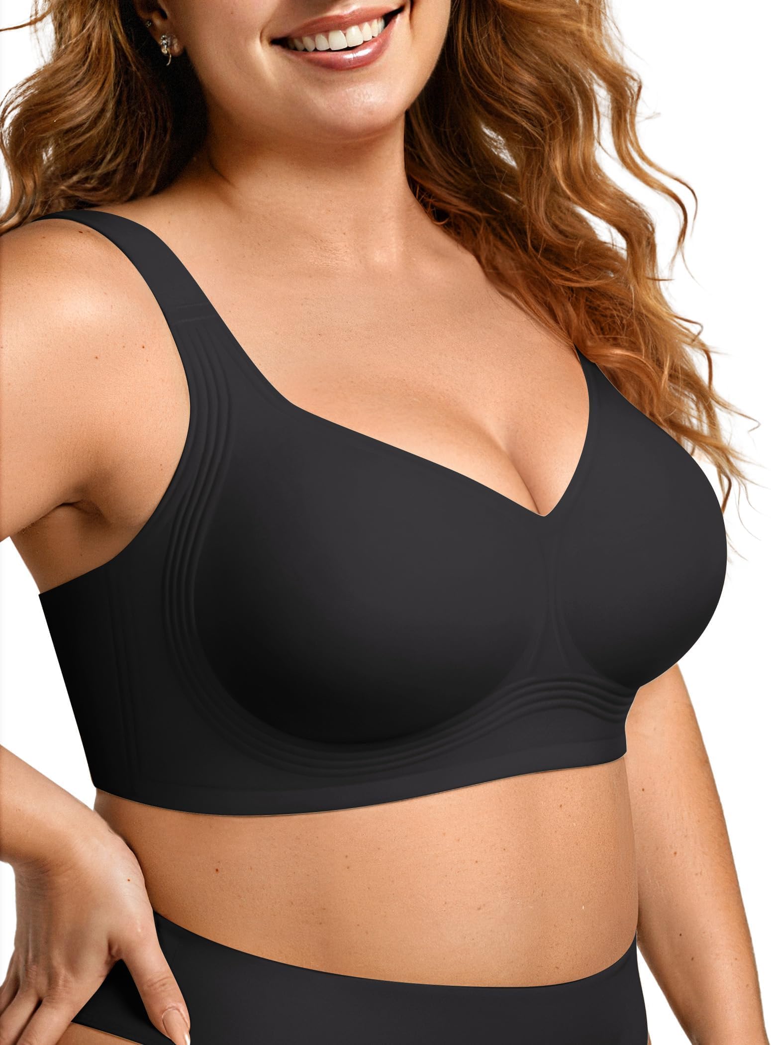 Womens Wireless Jelly Bras Plus Size Support Push Up Comfortable Bra