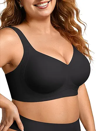 OEAK Womens Wireless Jelly Bra Plus Size Supportive Seamless Bras Full Coverage Push Up Comfortable No Underwire Tshirt Bras