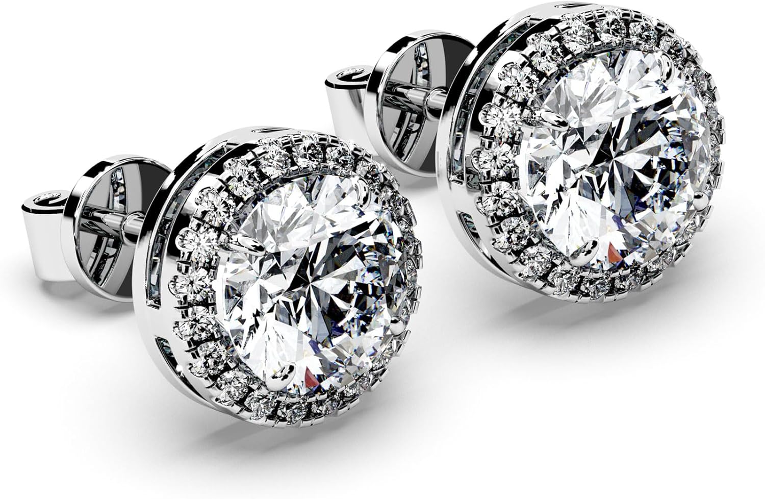 Moissanite Stud Earrings for Women Halo Solitaire S925 Sterling Silver 18K Gold Vermeil for Wife Girlfriend Mom Gifts for Her Daughter on Birthday Wedding Anniversary - Image 4