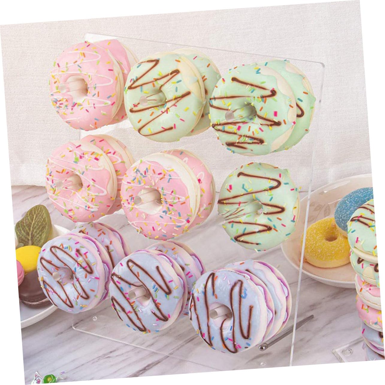Zerodeko Porta Donas de Acrílico Transparente para Bodas y Fiestas, 1 Pieza