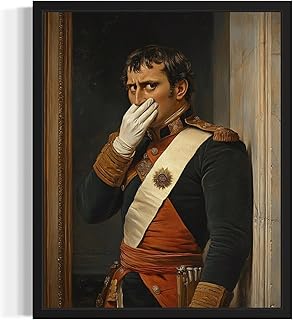 Napoleon Funny Bathroom Wall Art Print Poster, Famous Celebrity Vintage Funny Classical Clothespin, Humor Amusing Toilet Art Pinching Nose Decor Gallery 13 (Napoleon, 8 x 10 inches, Unframed)
