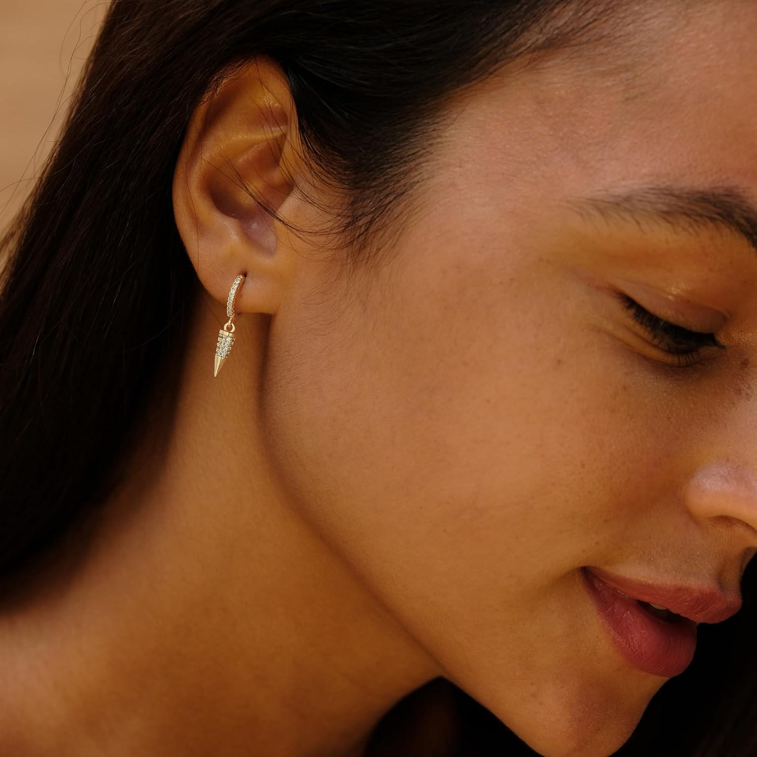 VACRONA Gold Heart Hoop Earrings Huggie Earrings for Women 14k Gold Plated Small Hoops Earrings - Image 3