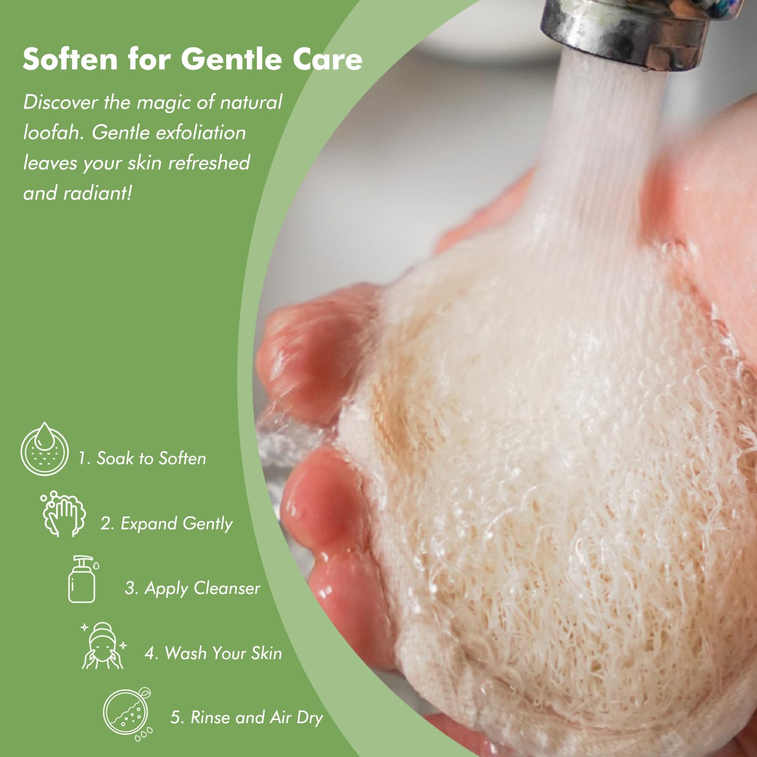 Spugna esfoliante per il viso in luffa naturale, 12 pezzi, spugna organica per la pulizia del corpo, 8 cm, esfoliante per il viso, spazzola e massaggiatore, per uomini e donne, pelle liscia e luminosa
