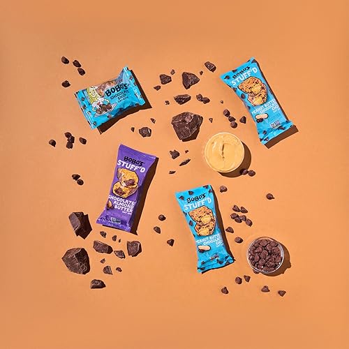 Miniatura 8 de Bobo's Barras de avena Stuff'd (mantequilla de maní y gelatina, paquete de 12 barras de 2.5 onzas), barras de avena enrolladas sin gluten, aperitivo