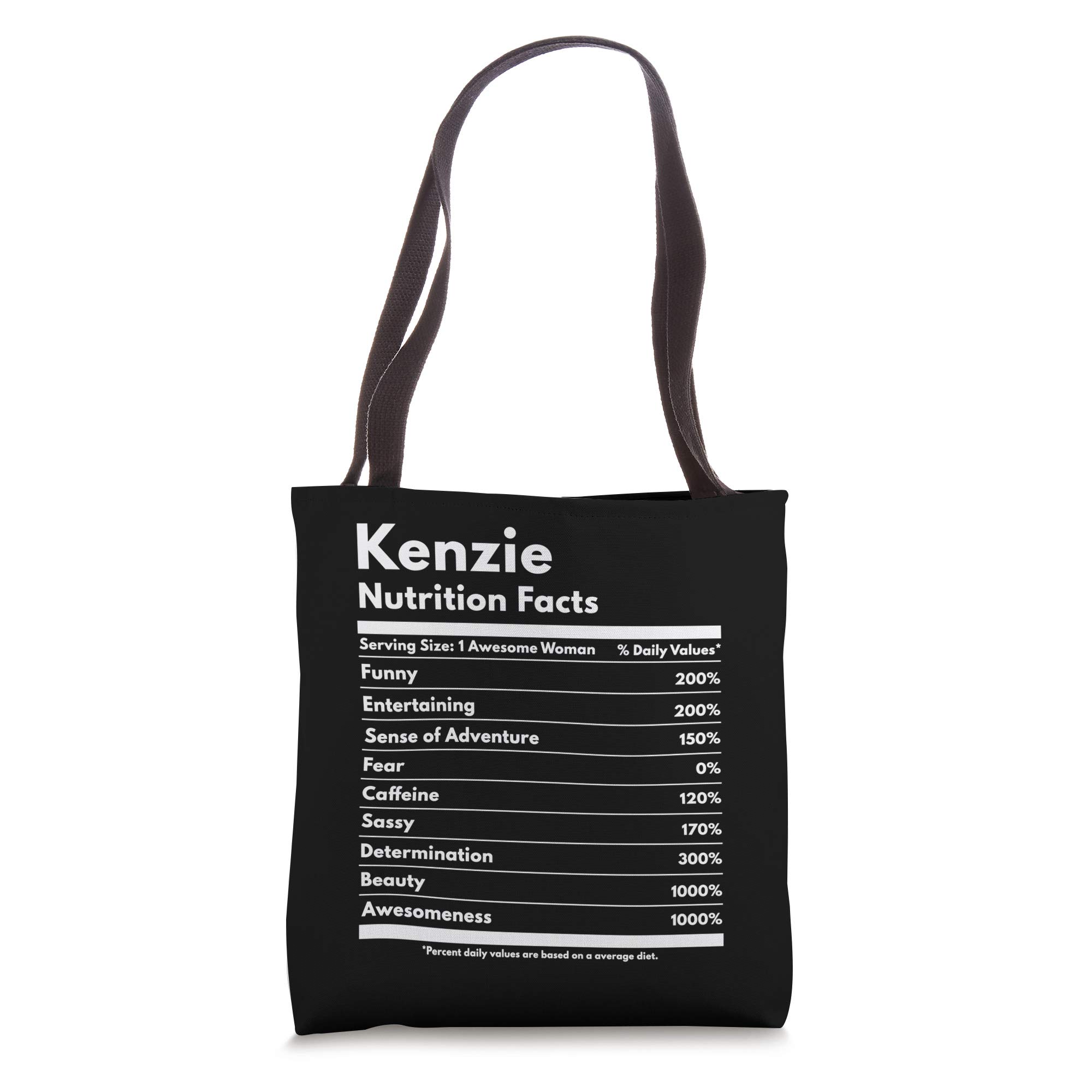 That's My Name Co. KenzieKenzie Nutrition Facts Gift Funny Personalized Name Kenzie Tote Bag
