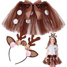 Ipetboom 1set Deer Costume Tutu Skirt Antler Headband for Boys and Girls Christmas Dress up Elk Outfit for Parties and Soft Material Fun Holiday Accessory