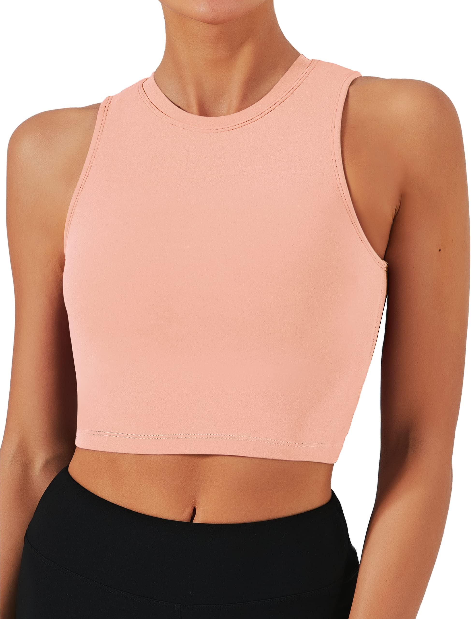 Natural Feelings Sports Bras for Women Removable Padded Yoga Tank Tops Sleeveless Fitness Workout Running Crop Tops