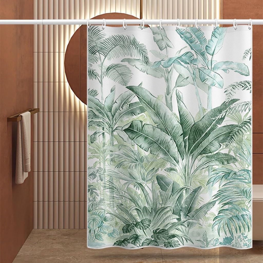 Rideau De Douche Rideau de Salle de Bain Impression numérique Rideau de Douche Rideau de Bain imperméable Rideau de séparation en Polyester épaissi Doublure De Rideau De Douche(W180xH180cm)