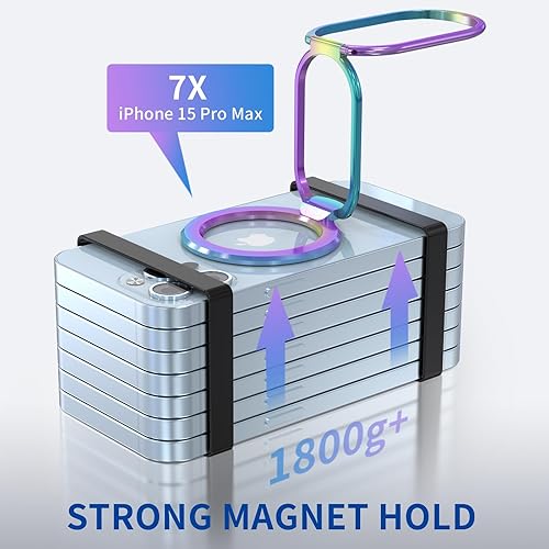 Vista 11 de MINDSKY Mag-Safe - Soporte para teléfono compatible con iPhone 12/13/14/15 Mini/Pro/Pro Max, accesorios magnéticos extraíbles para teléfono