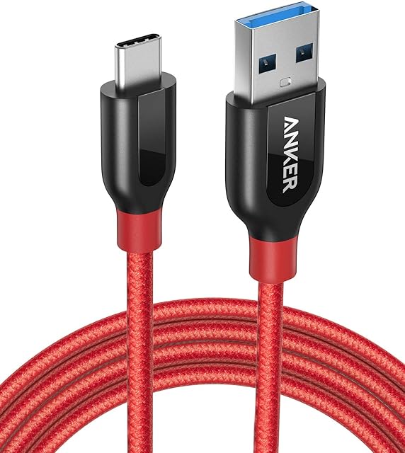 Anker USB C Charger Cable, PowerLine+ USB-C to USB 3.0 charger cable (6ft/1.8m), High Durability Type C Braided Charging Cable Compatible with Samsung Galaxy S10, S9, Huawei P10, P9, Sony XZ, HTC 10 