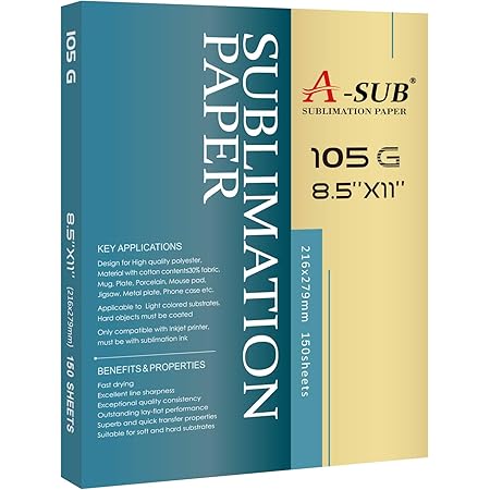 100 Sheets Sublimation Paper Pack A-SUB 125gsm Sublimation Paper - 8.5x11 Inches, 100 Sheets - For Inkjet Printers & Heat Transfer Projects - Made In USA 8.5x11 Sublimation Sheets For Inkjet - Foto 13