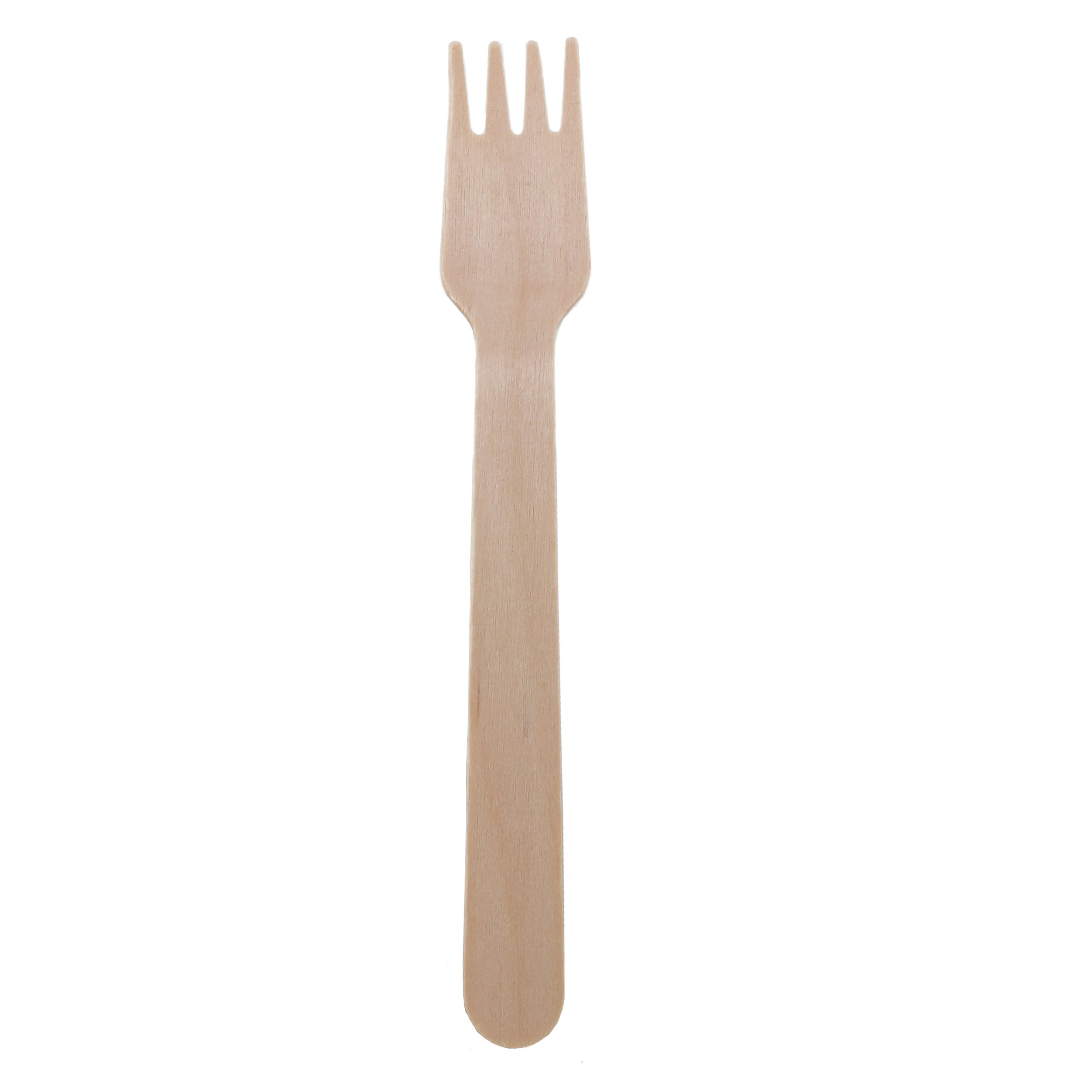 BambooMN Brand - 5.5" Disposable Wood Fork, 100 Pieces
