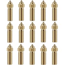 15PCS K1 Brass Nozzles Kit, 3D Printer High Speed 5PCS 0.4mm Nozzles and 2PCS 0.2mm, 0.6mm, 0.8mm, 1.0mm, 1.2mm Nozzles Kit for K1, K1 Max, Ender 3 V3 KE