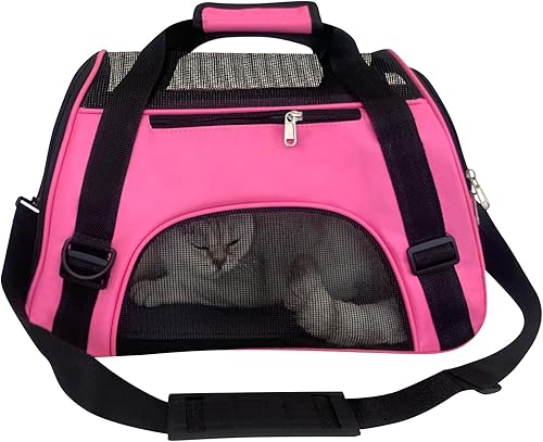 Miniatura 5 de Bolsa de transporte para mascotas, bolsa portátil de viaje para gatos para el hogar, bolsas de lona aprobadas por aerolíneas, para perros pequeños,