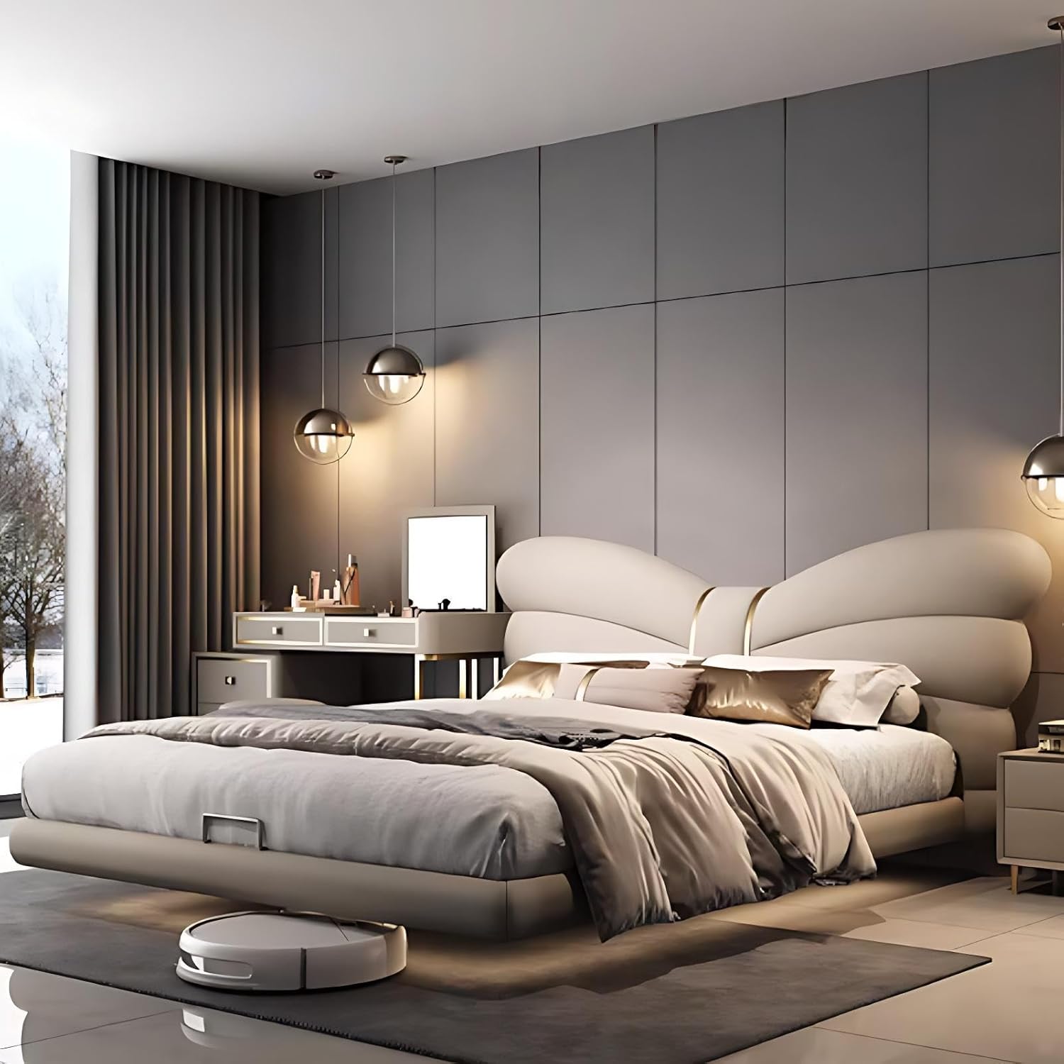 Queen Bed Frame – Modern Luxury Bed Frame with Headboard,