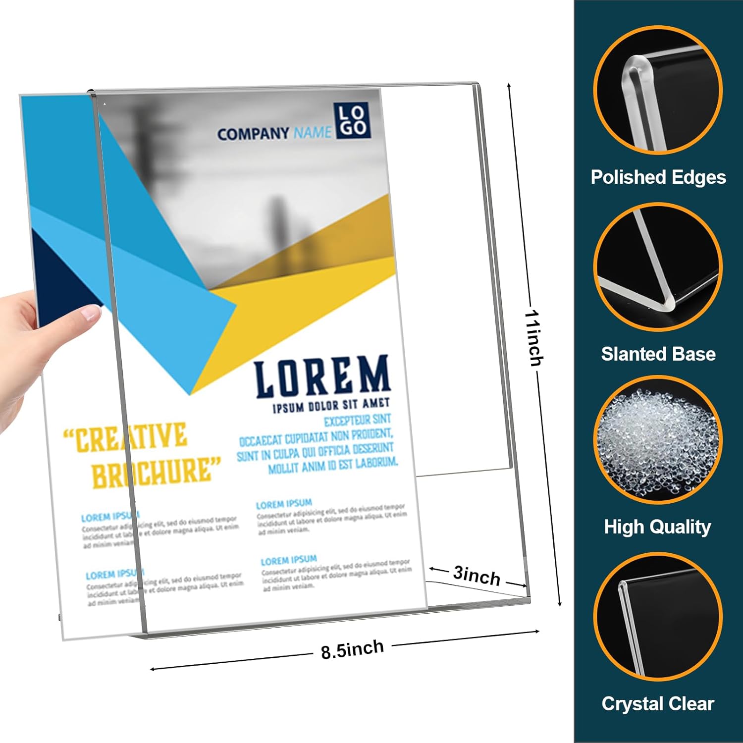 14 Pack Acrylic Sign Holder 8.5x11 Inches, Clear Tabletop Plastic Paper Display Stand, L-Shape Vertical Menu Holder Stand, Photo Picture Frame Flyer Display Stand for Restaurants, Store,Office Desktop - Image 2