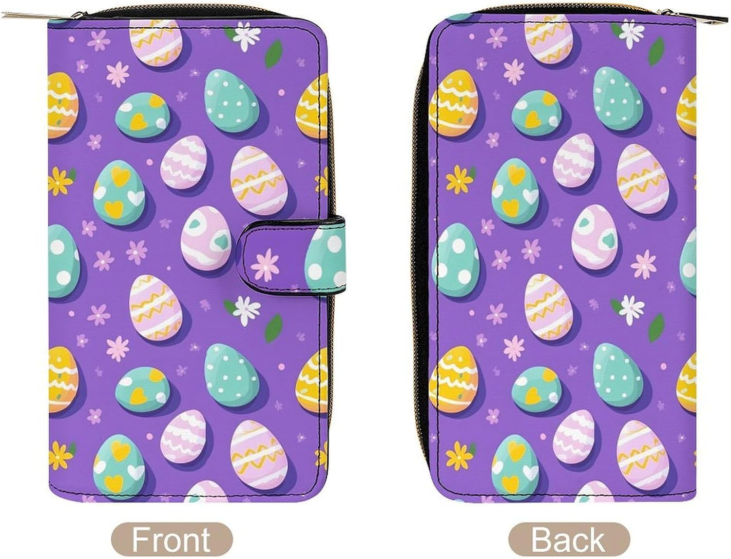 Colorful Easter Eggs Slim Wallet RFID Blocking Minimalist Front Pocket Travel Slim Clutch Gifts for Men Women