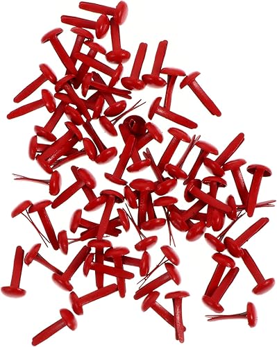 VILLCASE Prácticas uñas de dos patas, 200 unidades, mini sujetadores para manualidades, clavos sólidos, seguros para niños y niñas, 0.315 x 0.591 in