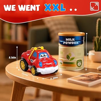 AEROQUEST Toddler Remote Control Car Pickup Truck Toy for Kid 1-3 | Cartoon RC Vehicle, Durable Construction, Boys & Girls
